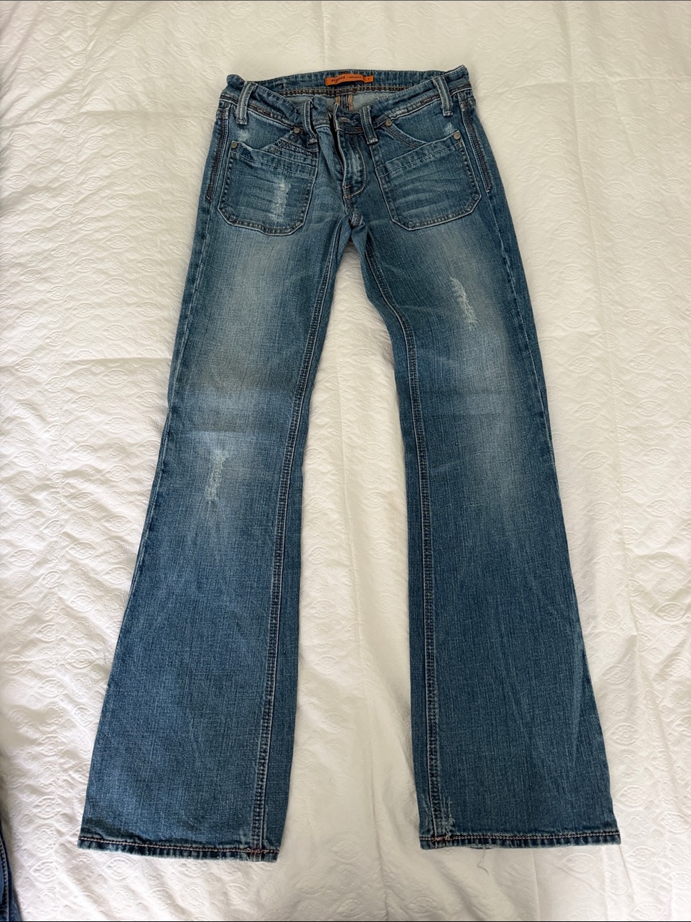 Vigoss Distressed Blue Flare Jeans